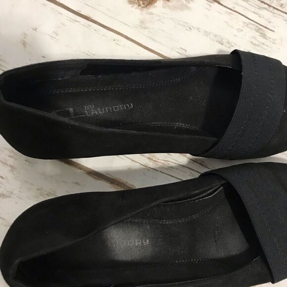 CL by Laundry Black Wedge Heel Pumps Size 8.5 - Picture 10 of 11